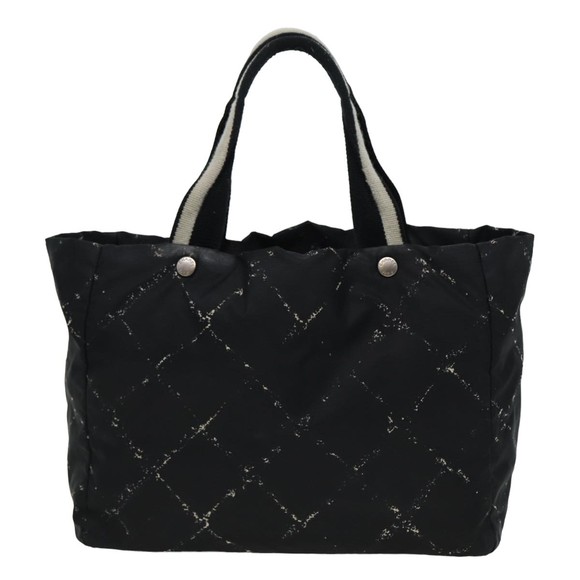 CHANEL Travel line Tote Bag Nylon Black CC Auth 81866 - Picture 2 of 16